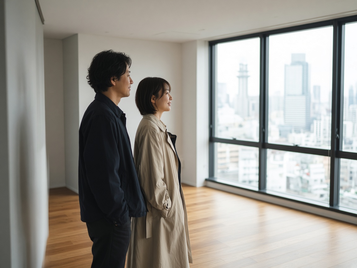 A couple viewing an apartment